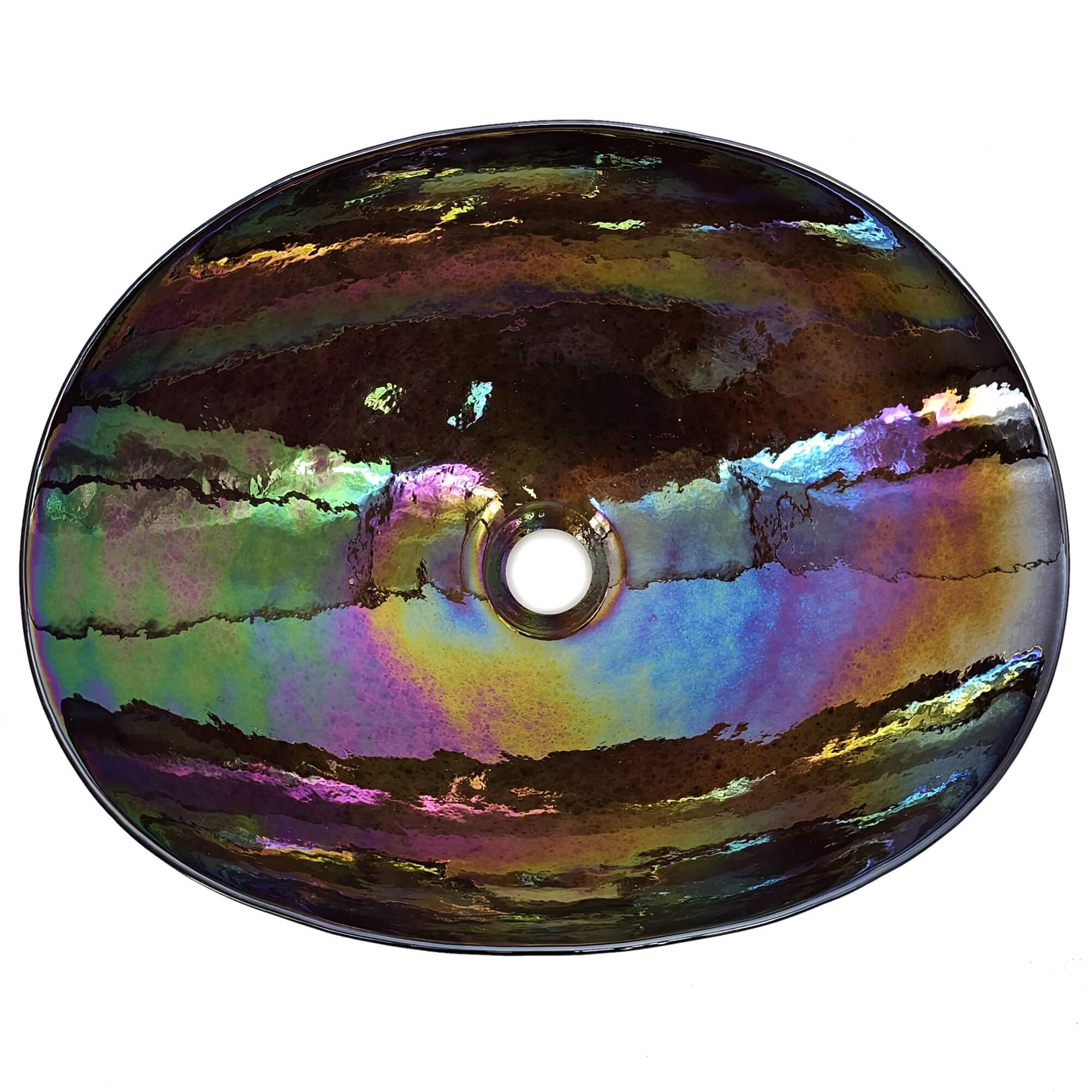 Murano Model: RVB3057 Ruvati 19 inch Murano Glass Art Vessel Seashell Decorative Pattern Bathroom Sink – Chestnut Brown – RVB3057