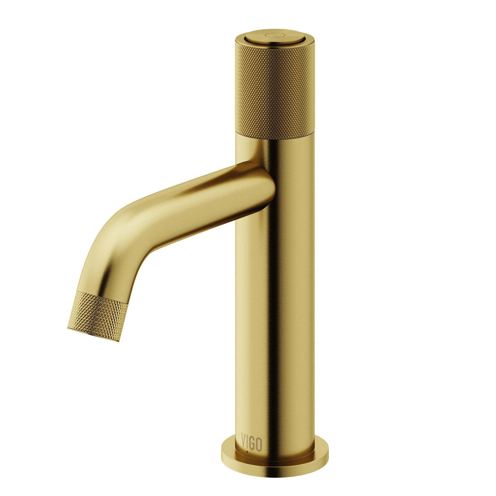 VIGO - Apollo Single Hole Bathroom Faucet In Matte Brushed Gold Model# VG01048MG