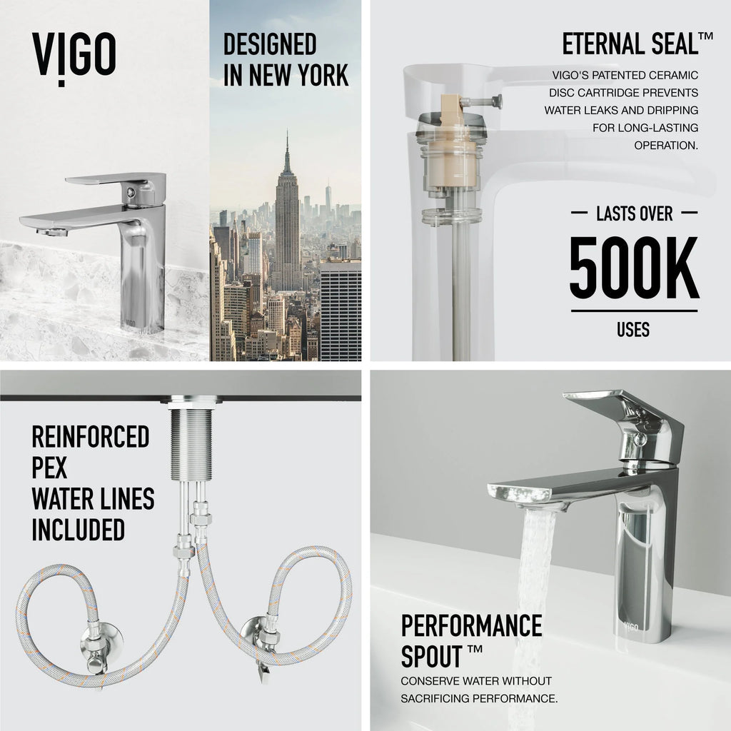 VIGO - Davidson Single Hole Single Lever Bathroom Faucet In Chrome Model# VG01043CH