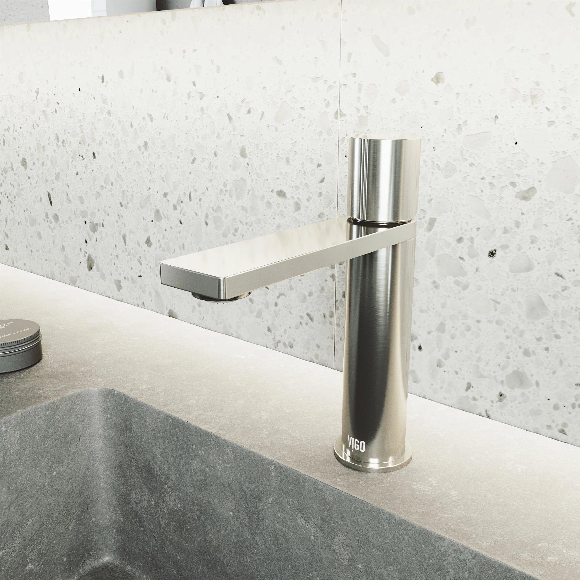 VIGO - Elan Single Hole Bathroom Faucet In Brushed Nickel Model# VG01045BN