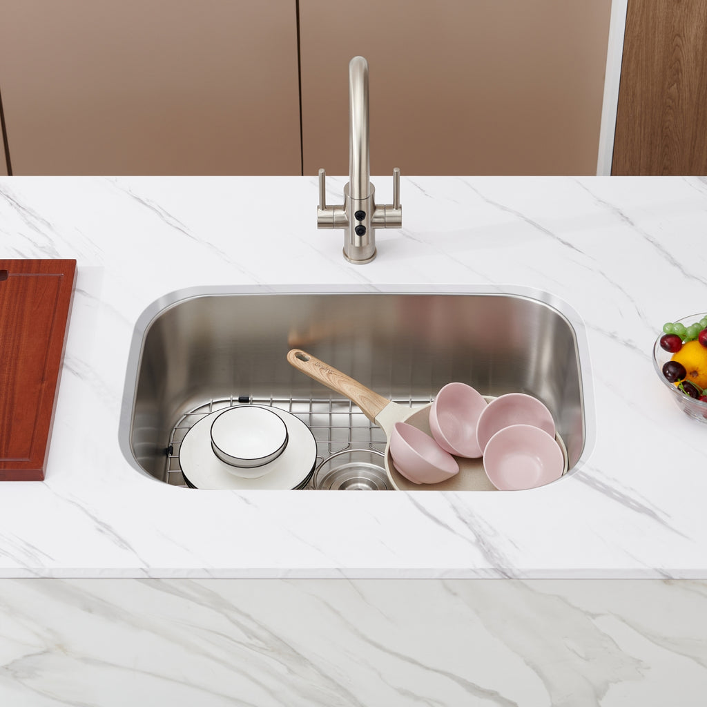 Oakland Large Size 18 Gauge 32″ Undermount Rectangular Stainless Steel Single Bowl Kitchen Sink Model# KSU32199