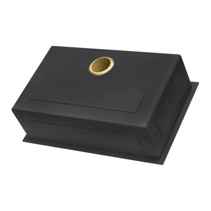 Terraza Ruvati 30" Undermount Satin Matte Gold Stainless Steel Kitchen Sink 16 Gauge Single Bowl – Model# RVH6300GG