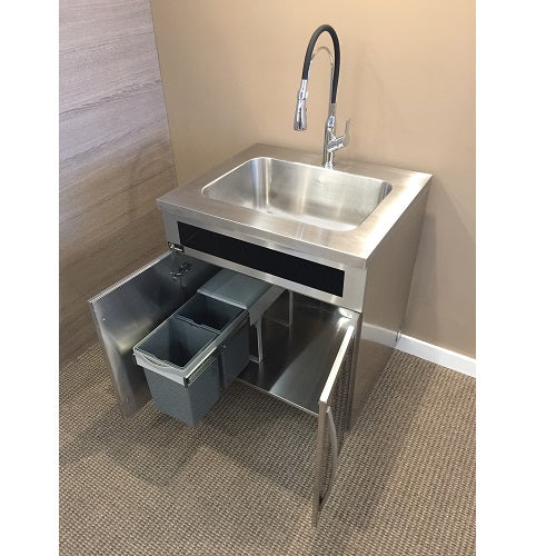 Dawn Single-Lever Pull-Out Spray Kitchen Faucet with Black Rubber Hose In Chrome Model# AB50 3729C