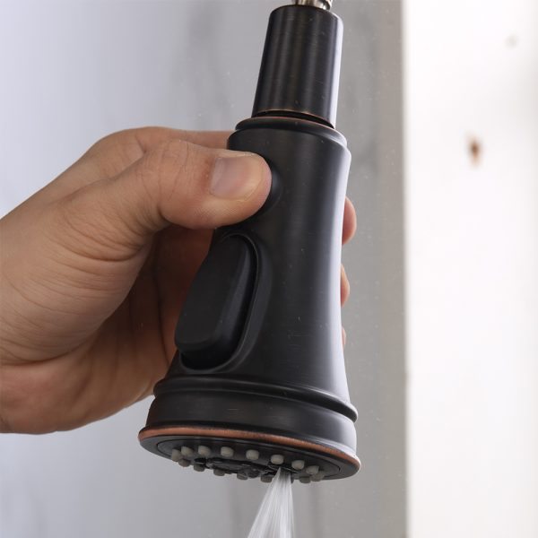 Single Handle 1 Hole Pull-Down Kitchen Faucet in Oil Rubbed Bronze – Model# KSK1129RB
