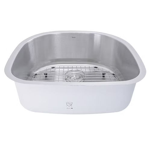 Nantucket Sinks - 23 Inch D-Bowl Undermount Stainless Steel Kitchen Sink, 16 Gauge Model# NS03i-16