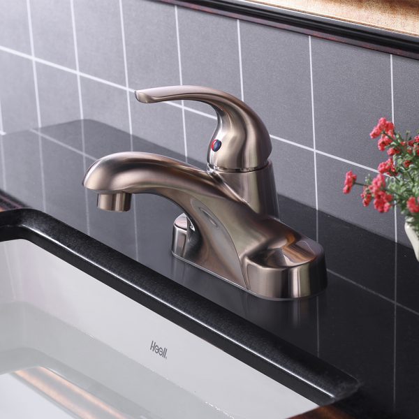 4″ Center Set Two Handles Bathroom Sink Faucet with Pop Up Drain in Brushed Nickel Model# KSB4131BN