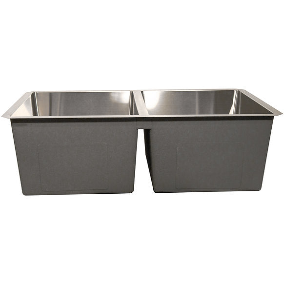 Nantucket Sinks - Small Radius Undermount Equal Double Bowl Stainless Steel Sink Model# SR3219-DE-16
