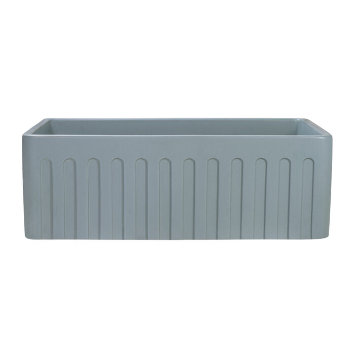 Fiamma Ruvati 33"x 20" Fireclay Reversible Farmhouse Apron-Front Kitchen Sink Single Bowl – Horizon Gray – Model# RVL2300GR