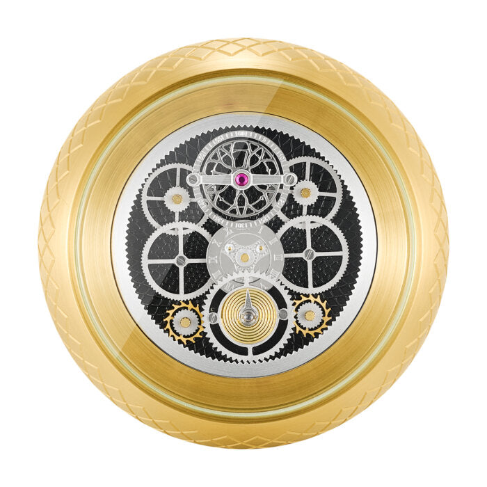 Chrono Model: RVF5234SG Ruvati Chrono Two Handle Watch Mechanism Luxury Widespread Bathroom Faucet in Brushed Gold- RVF5234SG