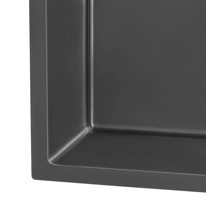 Terraza Ruvati 14" Gunmetal Black Stainless Steel Undermount Bar Prep Sink – Model# RVH7114BL