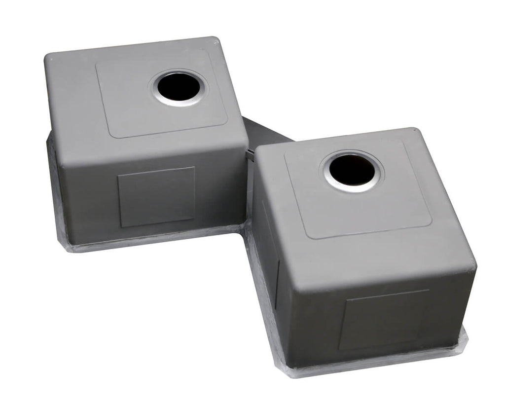 Gravena Ruvati Corner Butterfly Undermount Kitchen Sink 16 Gauge 44″ Double Bowl – Model # RVH8400