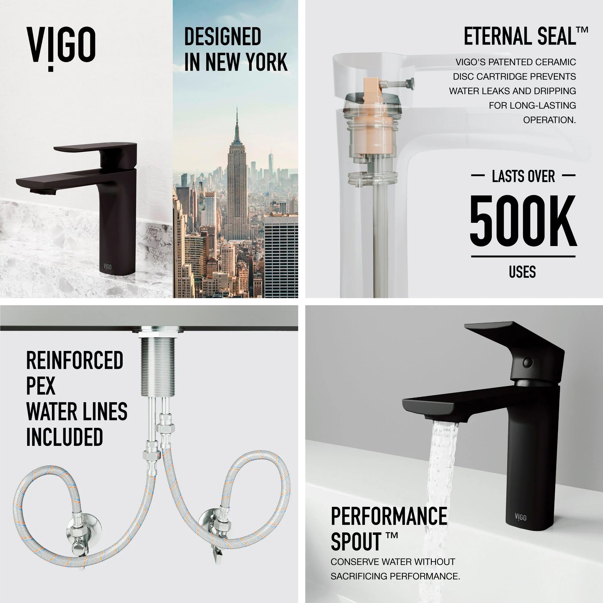 VIGO - Davidson Single Hole Single Lever Bathroom Faucet In Matte Black Model# VG01043MB