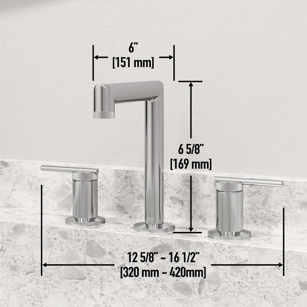 VIGO - Sterling Widespread 2 Handle Bathroom Faucet In Chrome Model# VG01304CH