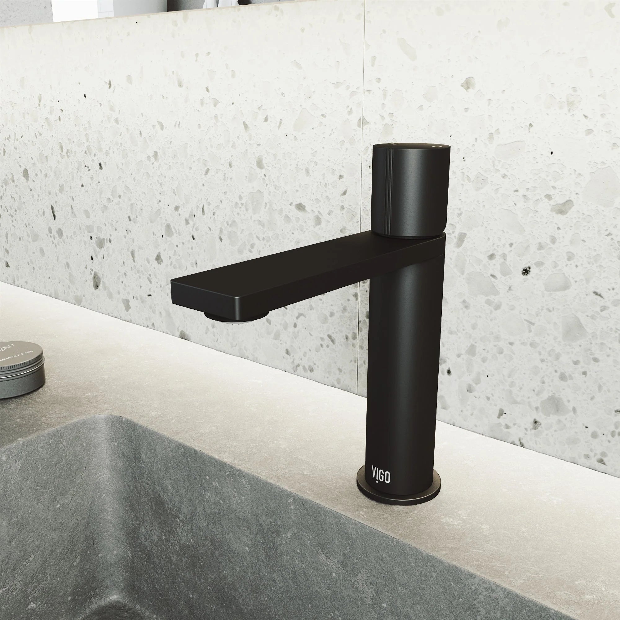 VIGO - Elan Single Hole Bathroom Faucet In Matte Black Model# VG01045MB