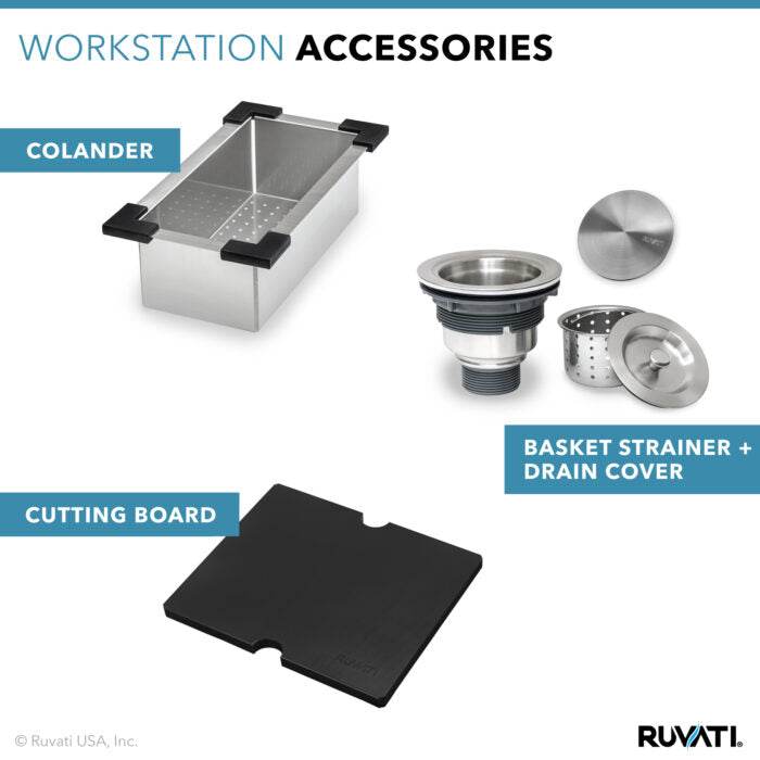 Merino Ruvati 21" x 20" Outdoor Workstation Sink T-316 Marine Grade Top Mount Stainless Steel BBQ – Model# RVQ5221