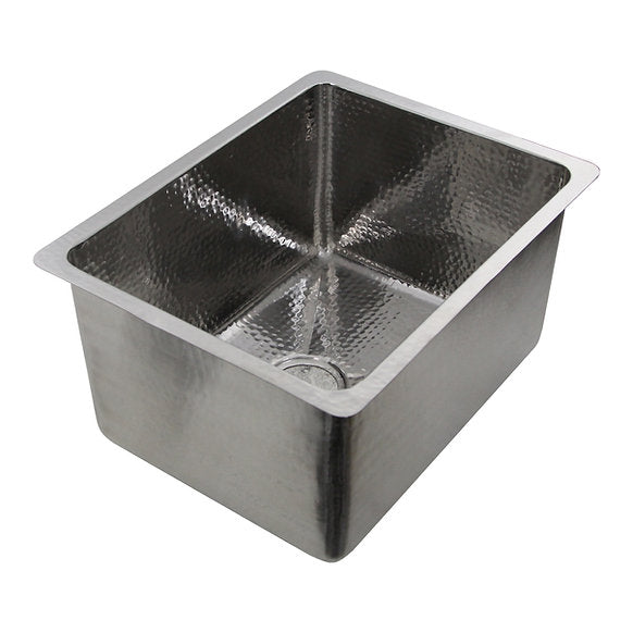 Nantucket Sinks - 23" Dual Mount Hand Hammered Stainless Steel 12" Deep Sink Model# KSSH2318-12