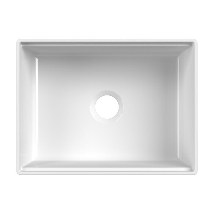 Ruvati 24 inch Fireclay Workstation White Farmhouse Kitchen Sink Apron Front Single Bowl – RVL2484WH