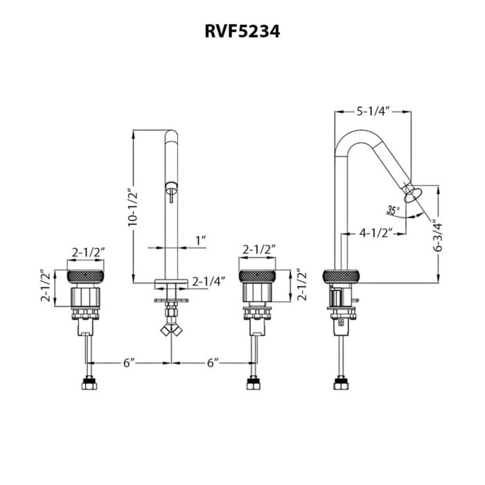 Chrono Model: RVF5234BN Ruvati Chrono Two Handle Watch Face Luxury Knob Widespread Bathroom Faucet in Brushed Nickel – RVF5234BN