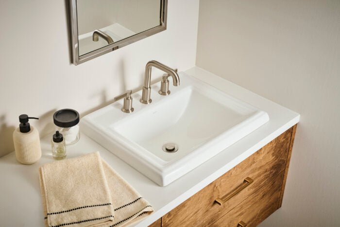 Barolo Model: RVF5236BN Ruvati Barolo Two Handle Widespread Art Deco Transitional Bathroom Faucet in Brushed Nickel – RVF5236BN