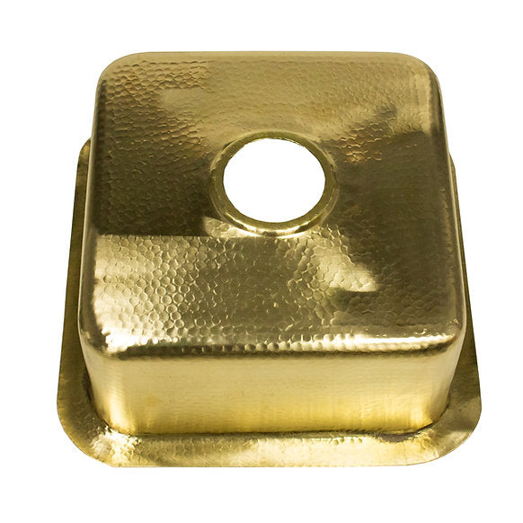 Nantucket Sinks - Matte Finish Hammered Brass Square Dual-mount Bar Sink Model #SQRB-7MF