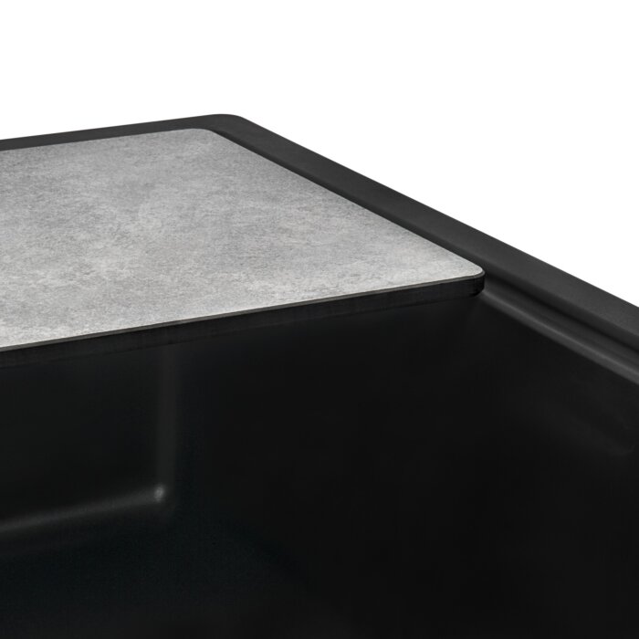 epiStage Ruvati 33" Undermount Workstation Granite Composite Kitchen Sink Matte Black – Model# RVG2302BK