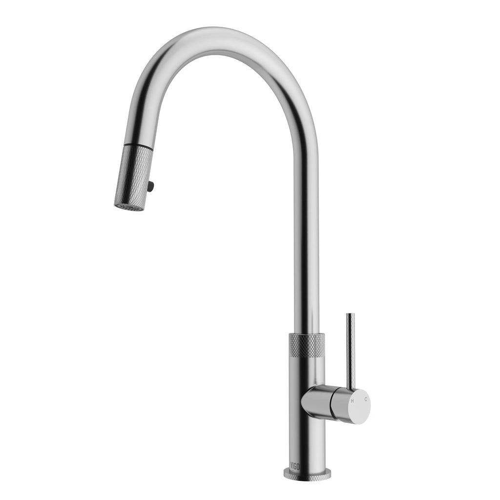 VIGO - Bristol Pull-Down Single Lever Kitchen Faucet In Stainless Steel Model# VG02033ST