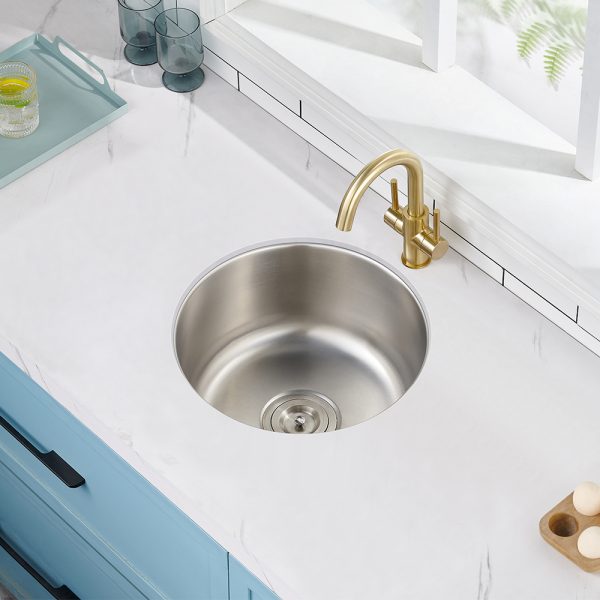 Oakland 16″ Undermount 18 Gauge Round Stainless-Steel Single Bowl Bar/Prep Sink Model# KSU1616R