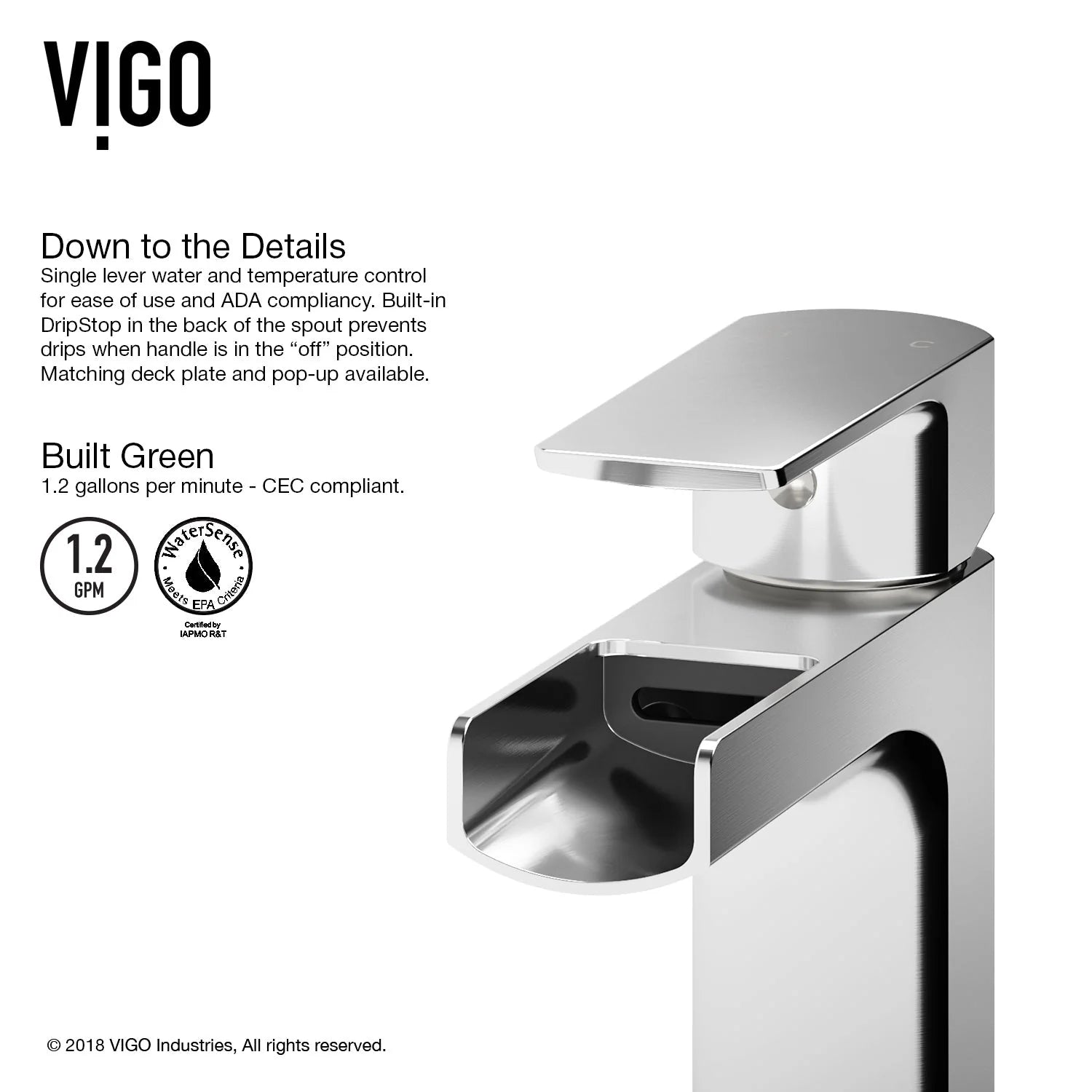 VIGO - Amada Single Hole Open Spout Bathroom Faucet&nbsp;In Chrome Finish Model# VG01042CH