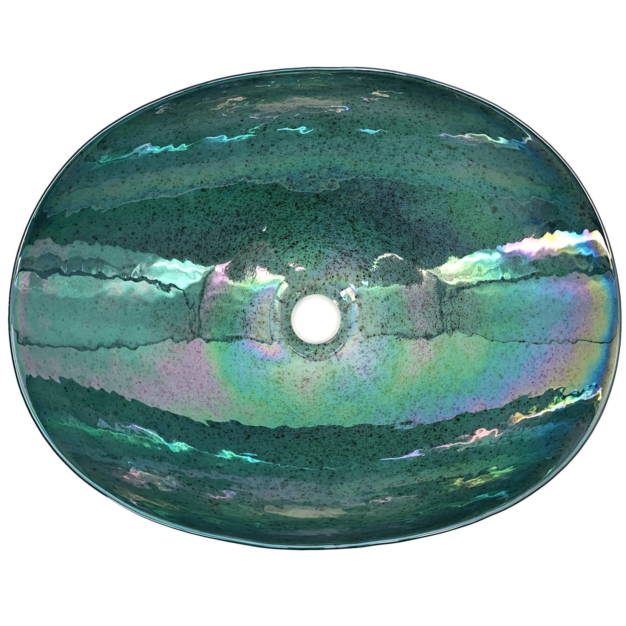 Murano Model: RVB3056 Ruvati 19 inch Murano Glass Art Vessel Seashell Decorative Pattern Bathroom Sink – Seafoam Green – RVB3056 Color