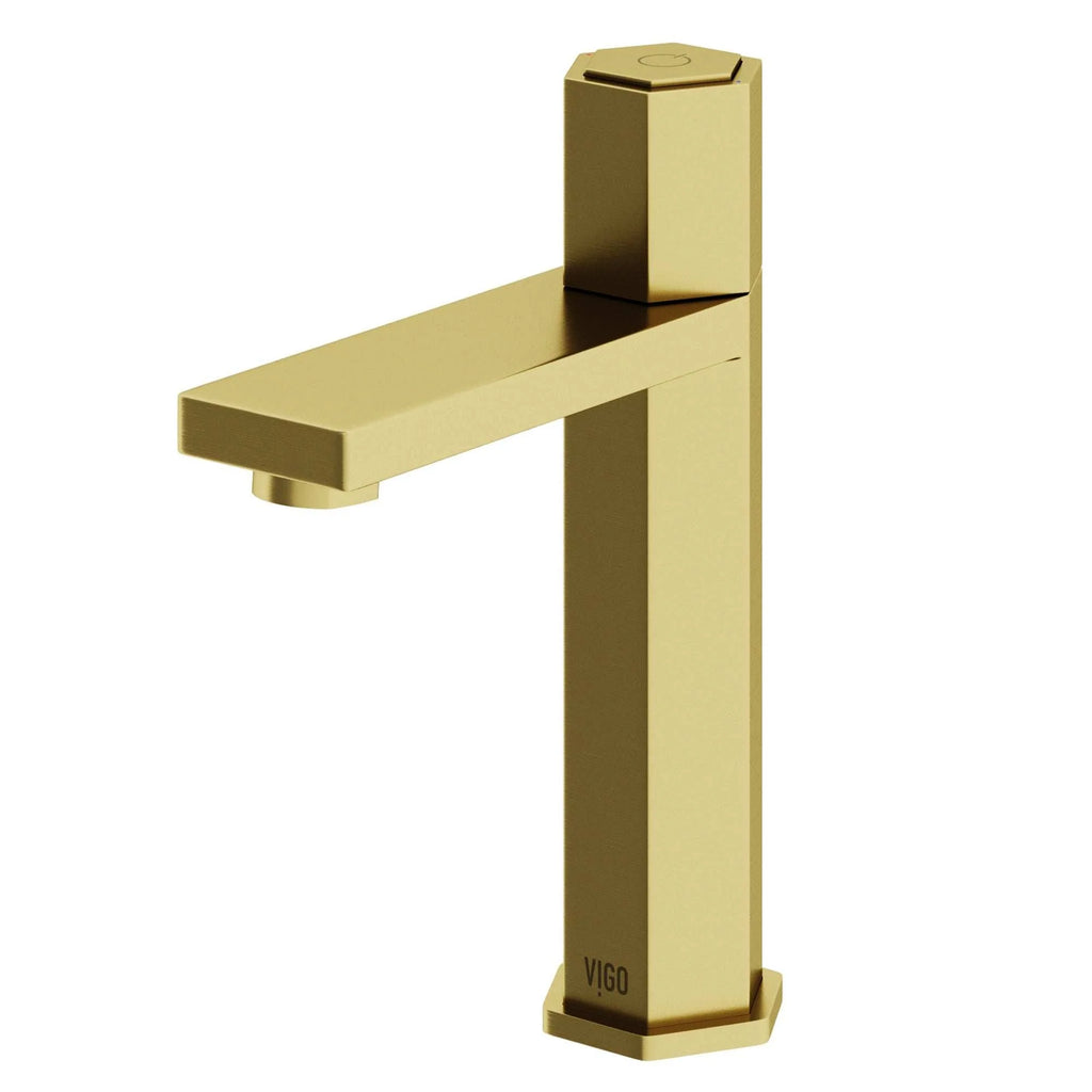 VIGO - Hart Nova Single Hole Bathroom Faucet In Matte Brushed Gold Model# VG01053MG