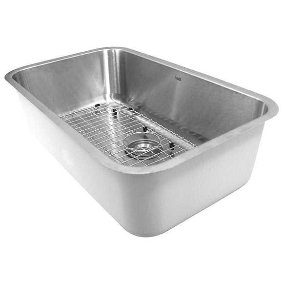 Nantucket Sinks - 30" Large Rectangle Single Bowl Undermount Stainless Steel Kitchen Sink Model# NS3018-10-16