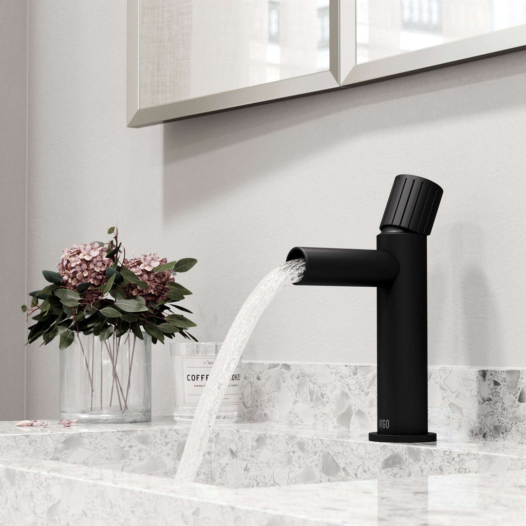 VIGO - Ashford Single Hole Bathroom Faucet In Matte Black Model# VG01052MB