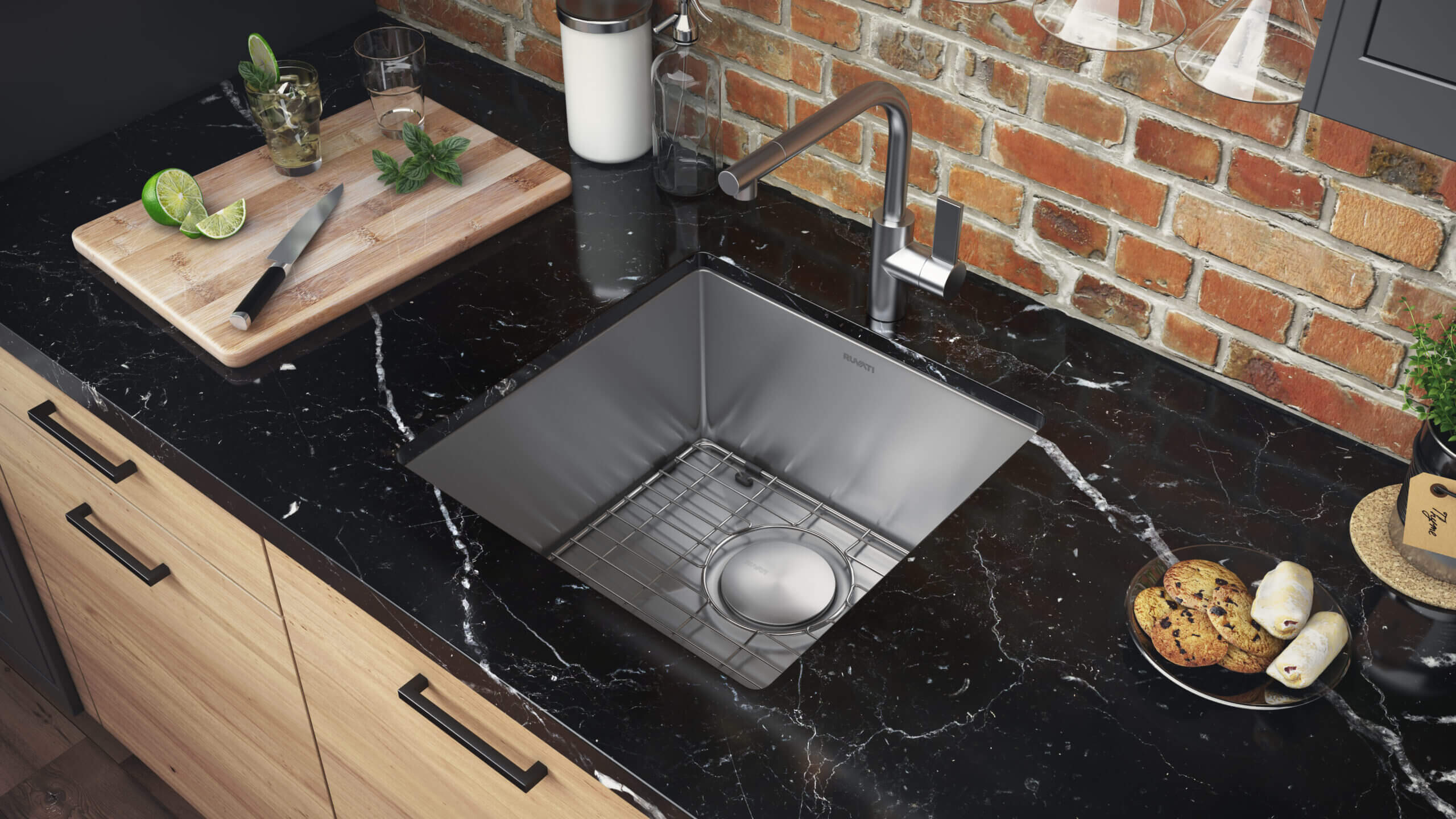 Gravena Ruvati 18" Undermount Bar Prep 16 Gauge Kitchen Sink Round Corners Stainless Steel Single Bowl – Model# RVH7118