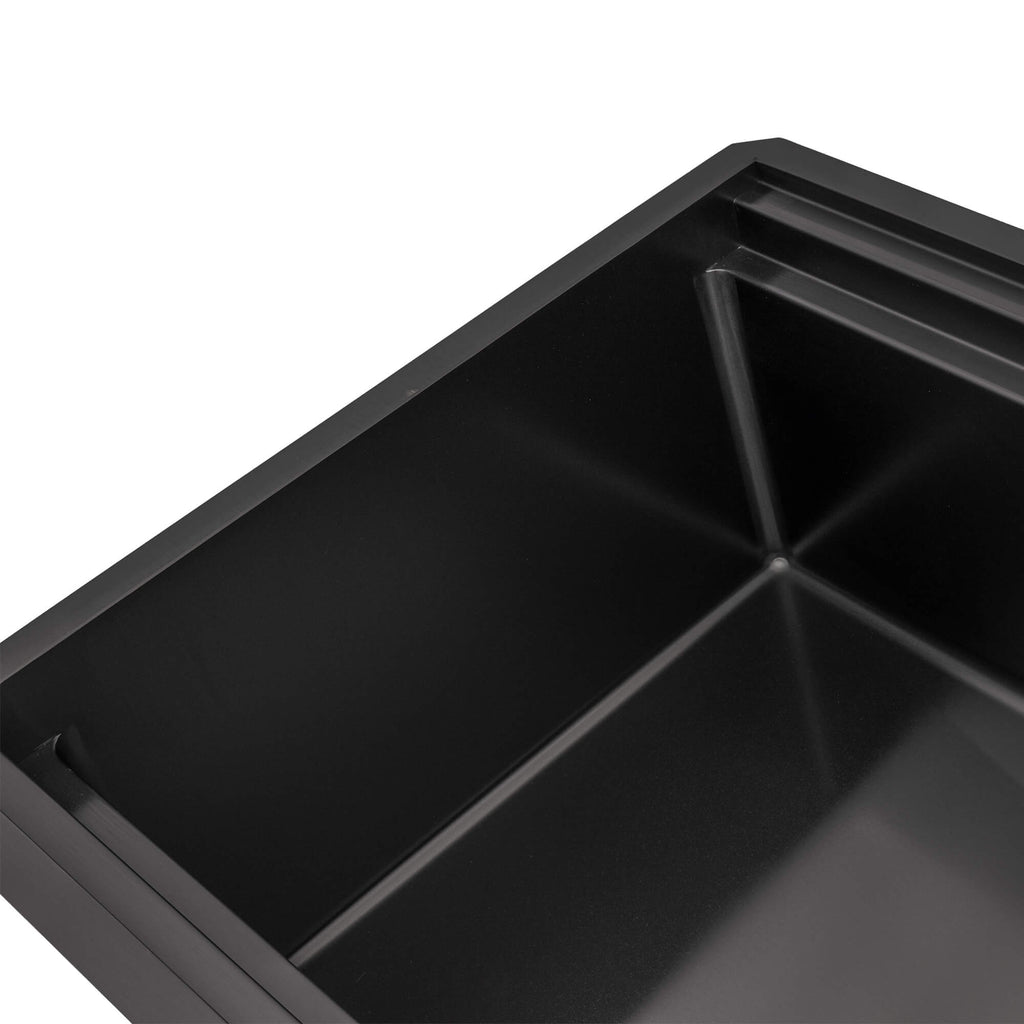 Dual-Tier Pro Ruvati 45-inch Gunmetal Black Stainless Steel Workstation Two-Tiered Ledge Undermount Kitchen Sink – Model# RVH6333BL