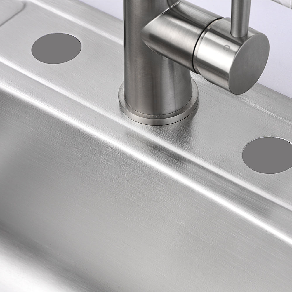 Oakland 25″x22″x6″ Drop-In Top Mount Stainless Steel Single 3 Hole Bowl Kitchen Sink Model# KST25226B-3