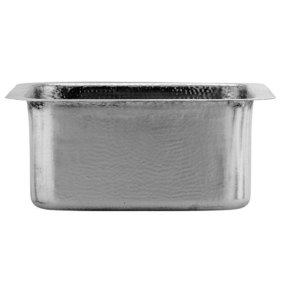 Nantucket Sinks - 16-1/2" Square Hammered Stainless Steel Undermount Bar/Prep Sink - In Matte Finish Model# SQRS-7MF