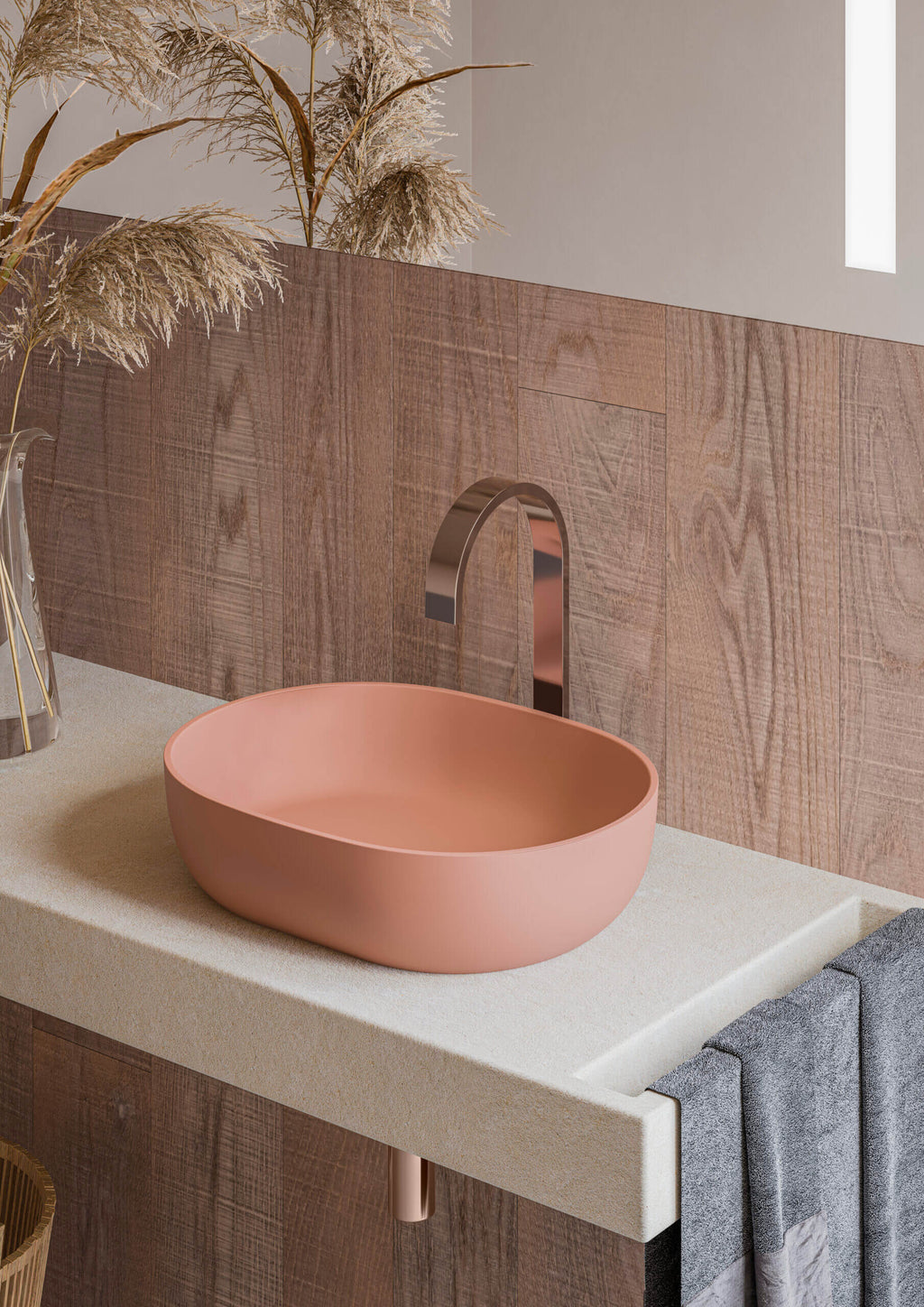Canali Model: RVB2119TL Ruvati 19-inch Sedona Clay Pink epiStone Solid Surface Bathroom Vessel Sink – RVB2119TL