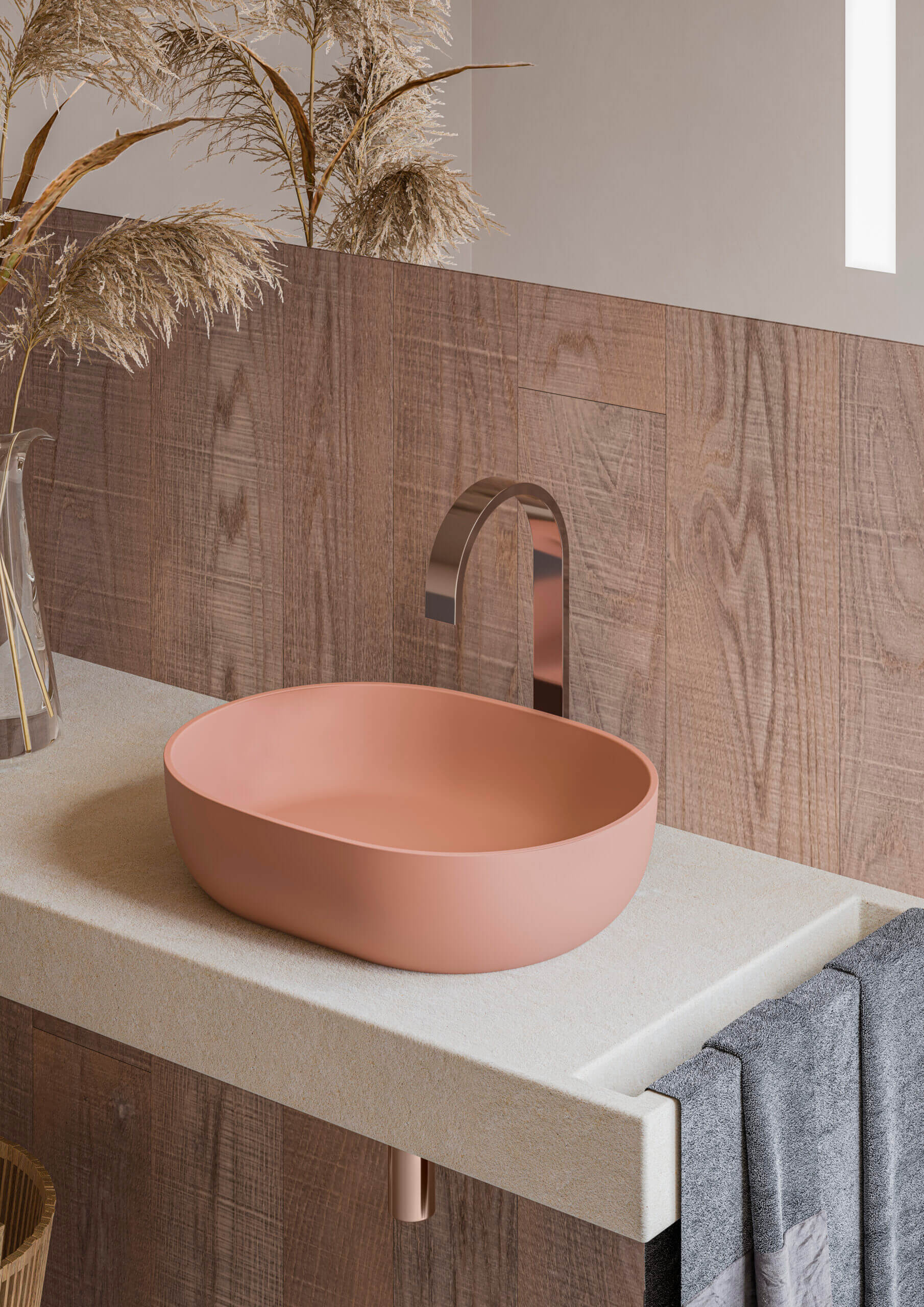 Canali Model: RVB2119TL Ruvati 19-inch Sedona Clay Pink epiStone Solid Surface Bathroom Vessel Sink – RVB2119TL