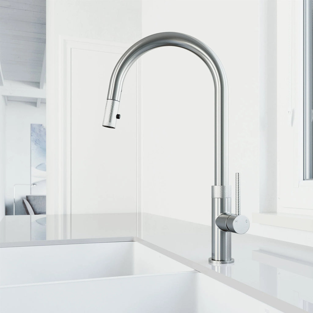 VIGO - Bristol Pull-Down Single Lever Kitchen Faucet In Stainless Steel Model# VG02033ST