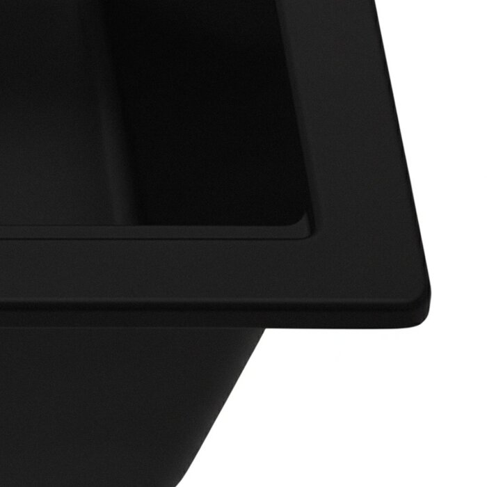 Ruvati 33-inch epiStage Drop-in Topmount Workstation Granite Composite Kitchen Sink 50/50 Double Bowl - Midnight Black - Model# RVG1343BK
