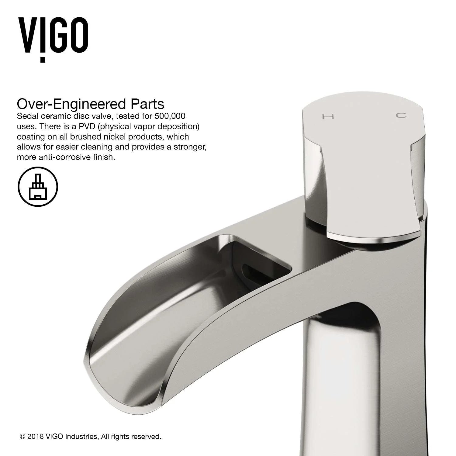 VIGO - Paloma Single Hole Single Handle Open Front Bathroom Faucet In Brushed Nickel Model# VG01041BN