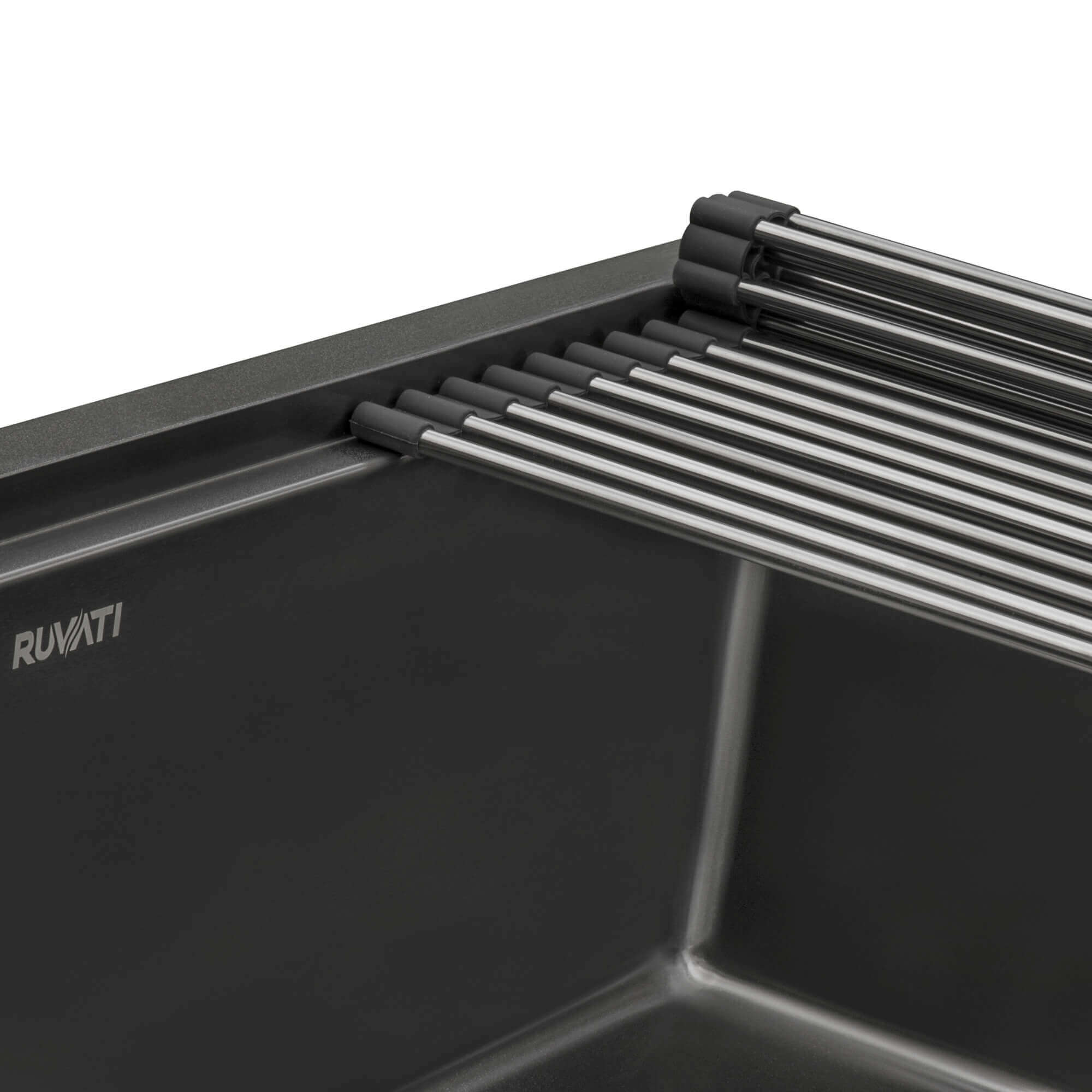 Giana Ruvati 30" Gunmetal Black Stainless Steel Workstation Undermount Kitchen Sink Single Bowl – Model# RVH6530BL