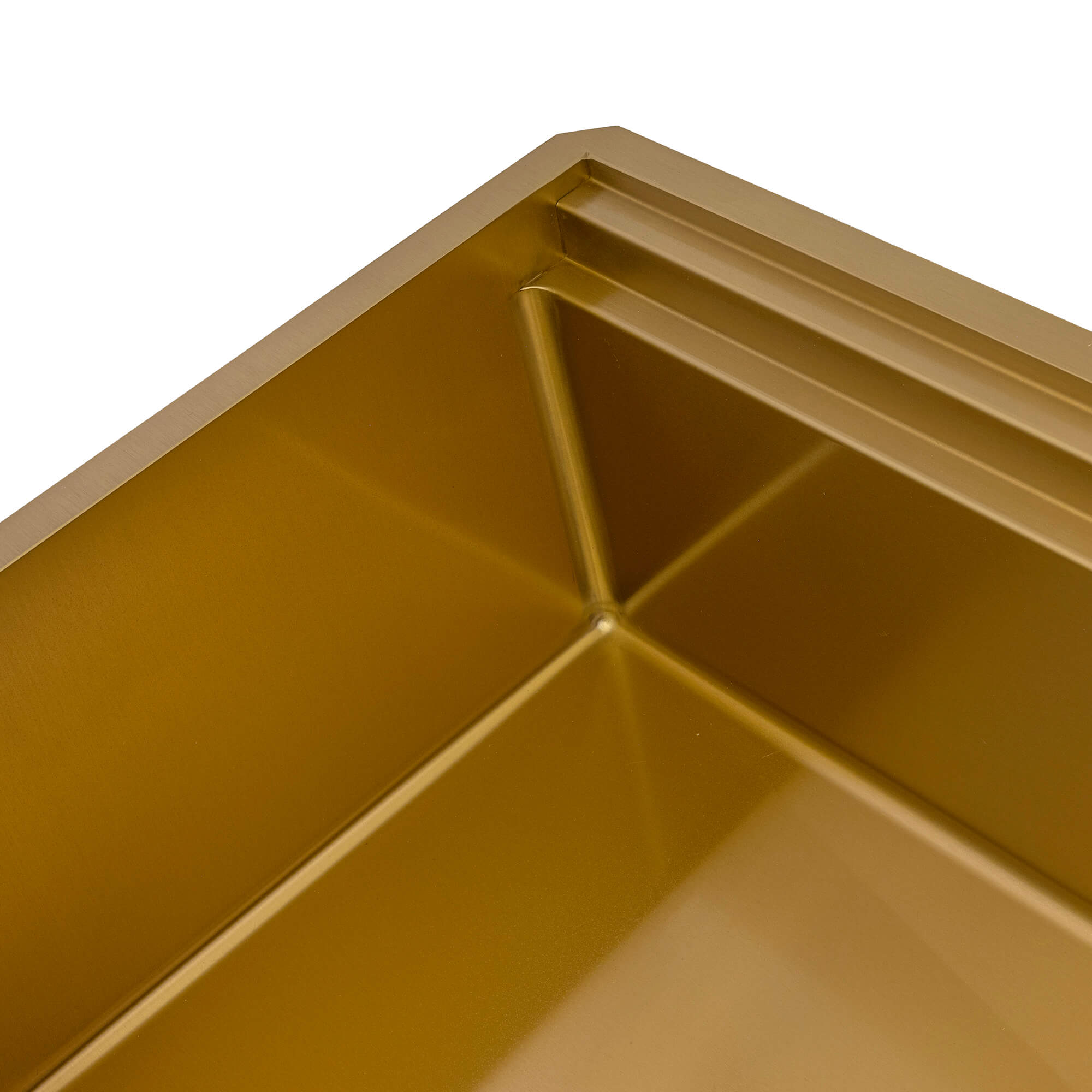 Dual-Tier Pro Ruvati 45" Matte Gold Stainless Steel Workstation Two-Tiered Ledge Undermount Kitchen Sink – Model# RVH6333GG