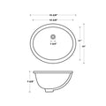 Oakland 13″ x 11″ White Oval Undermount Ceramic Bathroom Sink with Overflow Drain – Model# LVU1311W