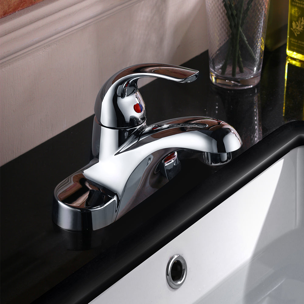 4″ Center Set Two Handles Bathroom Sink Faucet with Pop Up Drain in Chrome Model# KSB4131C