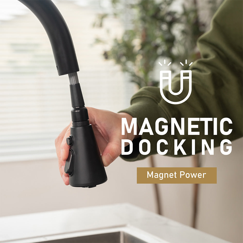 Single Handle Pull-Down 1 Hole Kitchen Faucet in Matte Black Model# KSK1123MB