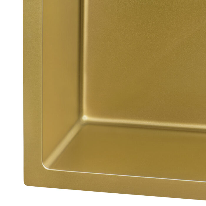 Terraza Ruvati 27" Undermount Satin Matte Gold Stainless Steel Kitchen Sink 16 Gauge Single Bowl – Model# RVH6127GG