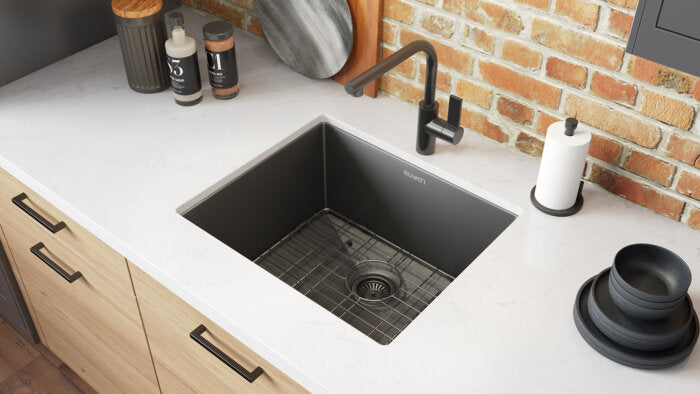 Terraza Ruvati 21-inch Gunmetal Black Stainless Steel Undermount Bar Prep Kitchen Sink – Model# RVH7121BL