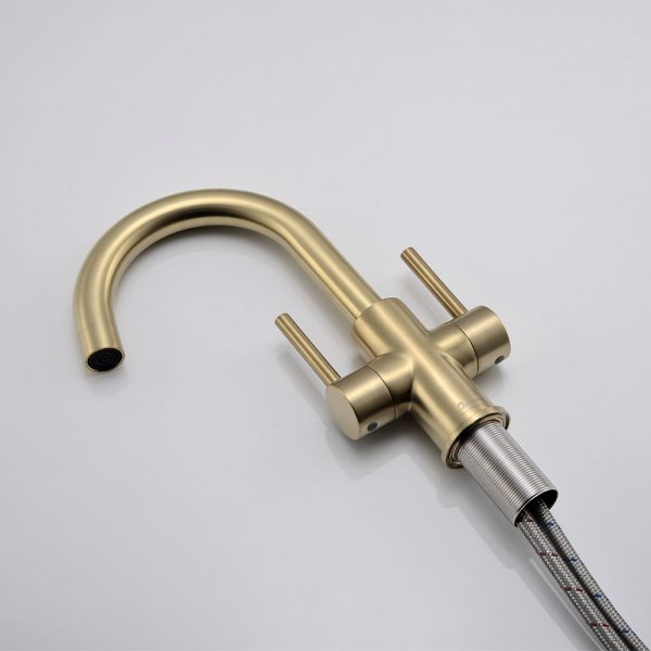 Oakland Two Handles Bathroom Sink Faucet with Pop Up Drain in Satin Gold Model#KSB1217SG