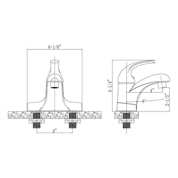 4″ Center Set Two Handles Bathroom Sink Faucet with Pop Up Drain in Brushed Nickel Model# KSB4131BN